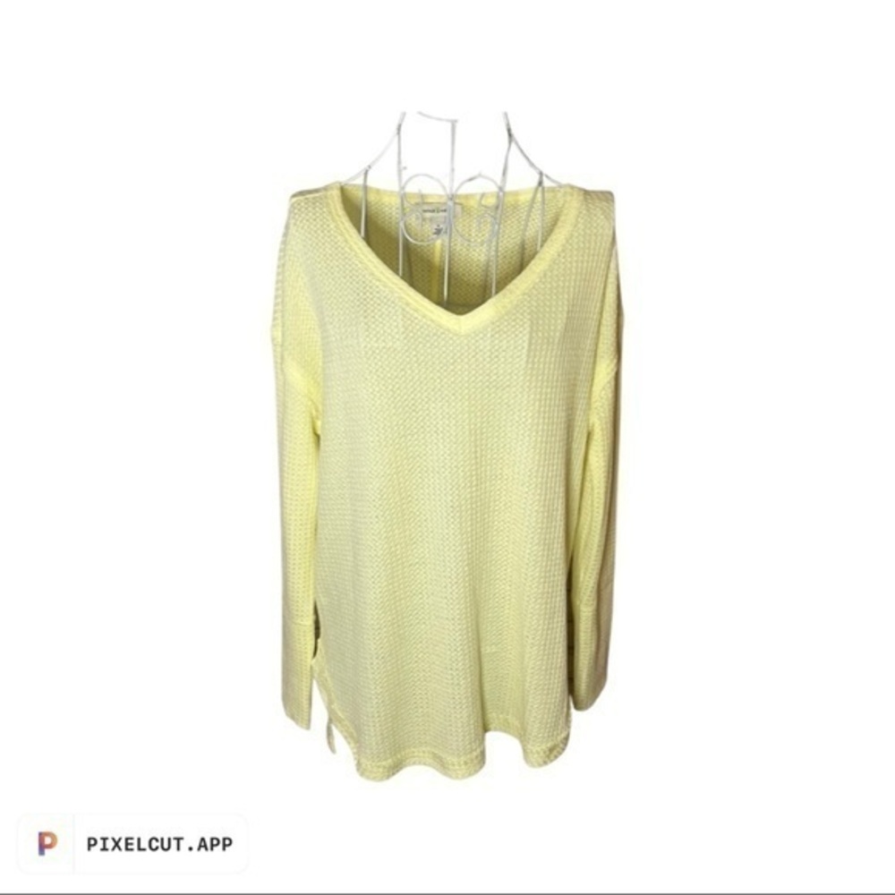 New Vintage America Women’s Pastel Yellow Long Sleeve Shirt Size Small N…